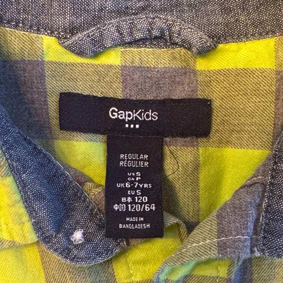 GAP Kids Checkered Shirt - Yellow and Blue - Picture 2 of 3